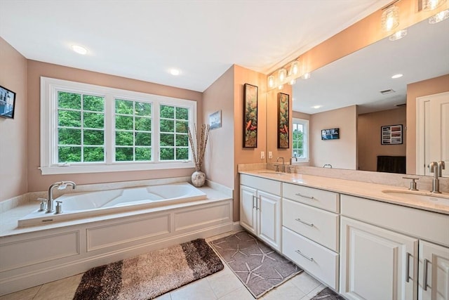 6 Northey Farm Rd, Scituate, MA 02066 - full bathroom with double vanity, plenty of natural light, and a bath
