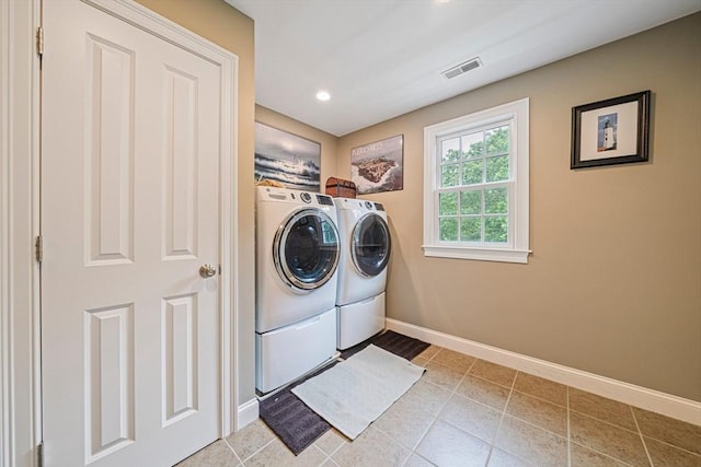 6 Northey Farm Rd, Scituate, MA 02066 - washroom featuring washing machine and clothes dryer, tile patterned flooring, and recessed lighting