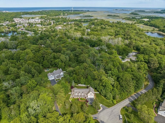 6 Northey Farm Rd, Scituate, MA 02066 - aerial overview of property's location featuring a forest and a nearby body of water
