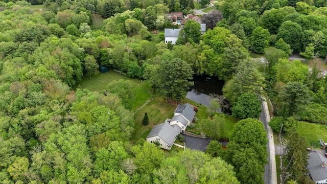 64 E Main St, Middleboro, MA 02346 - aerial view of property and surrounding area featuring a heavily wooded area