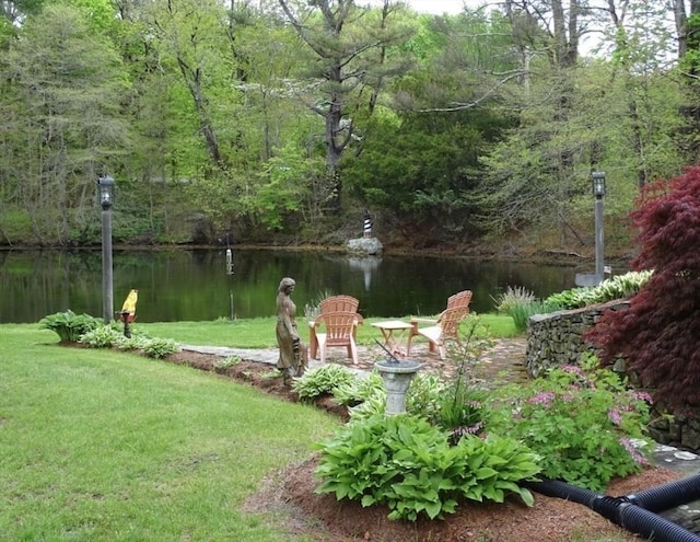 64 E Main St, Middleboro, MA 02346 - view of green lawn featuring a water view and a view of trees