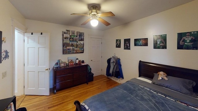 589-591 Washington St, Brookline, MA 02446 - bedroom with wood finished floors and ceiling fan