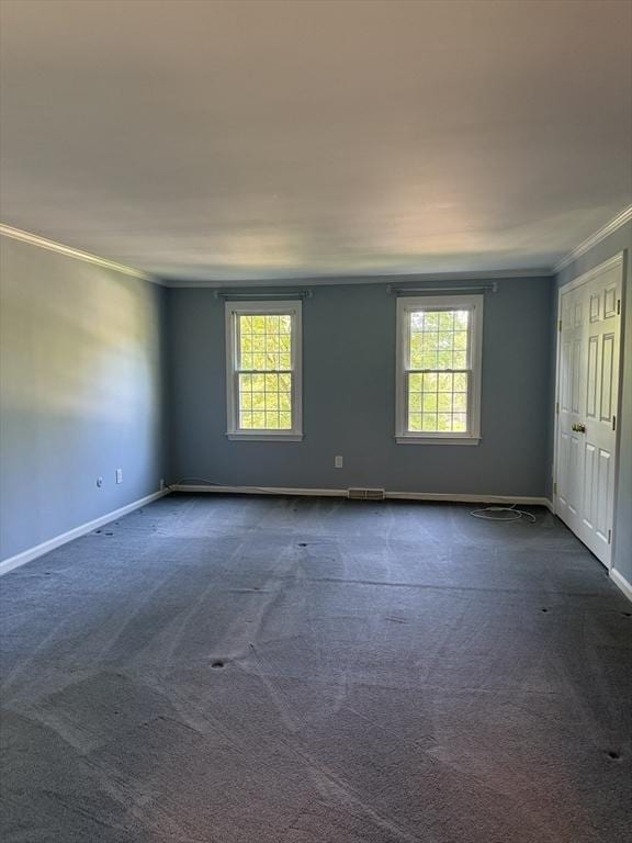6 J William Hts, Millis, MA 02054 - unfurnished room with crown molding, plenty of natural light, and dark carpet