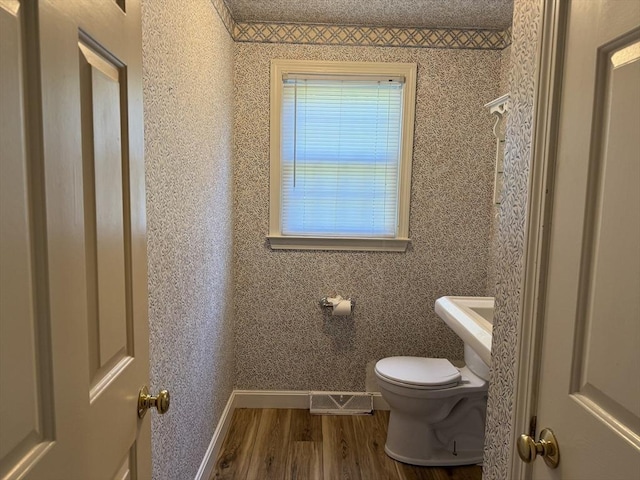 6 J William Hts, Millis, MA 02054 - half bath featuring toilet and wood finished floors