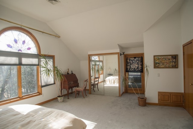 interior space with lofted ceiling and plenty of natural light