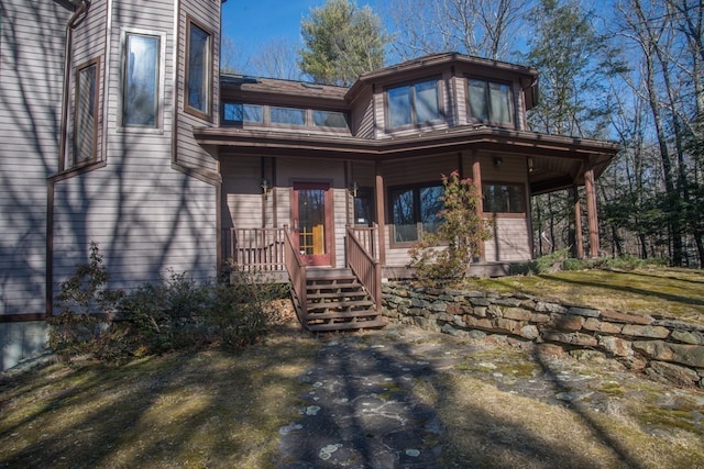 exterior space with a porch