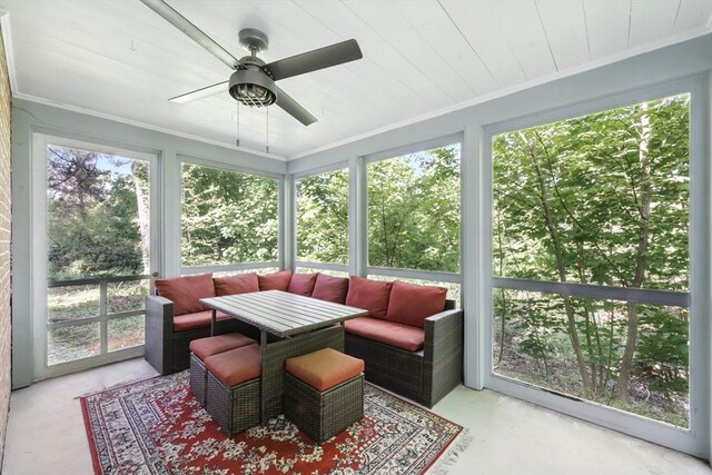 2 Silverwood Ter, South Hadley, MA 01075 - sunroom / solarium featuring ornamental molding and concrete floors