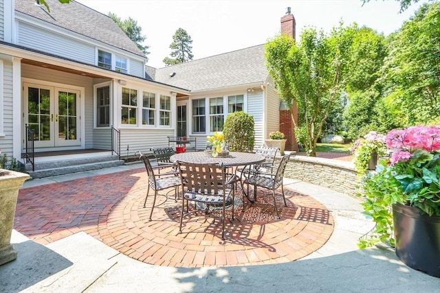 view of patio / terrace featuring french doors