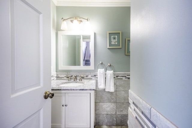 38 Point Allerton Ave, Hull, MA 02045 - bathroom with ornamental molding and vanity