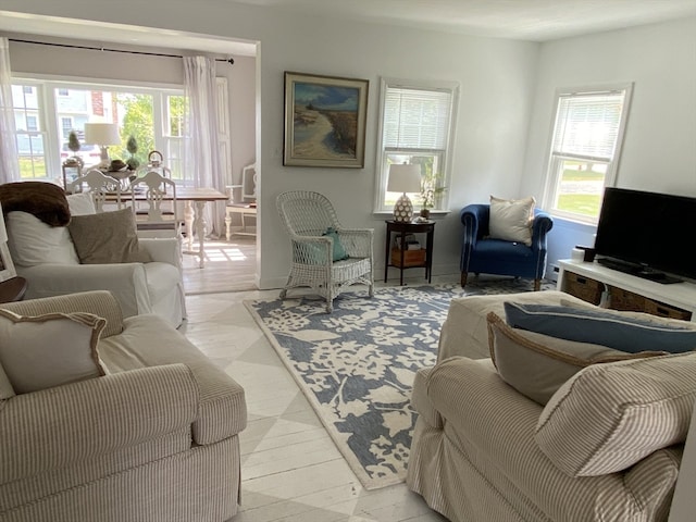 living room with plenty of natural light