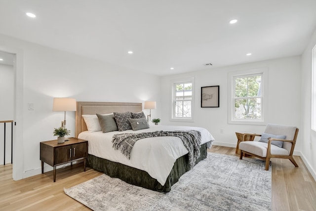 bedroom featuring light hardwood / wood-style flooring