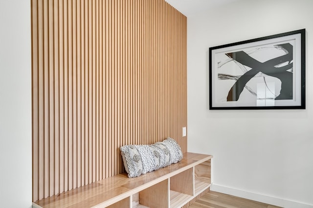 mudroom featuring hardwood / wood-style flooring