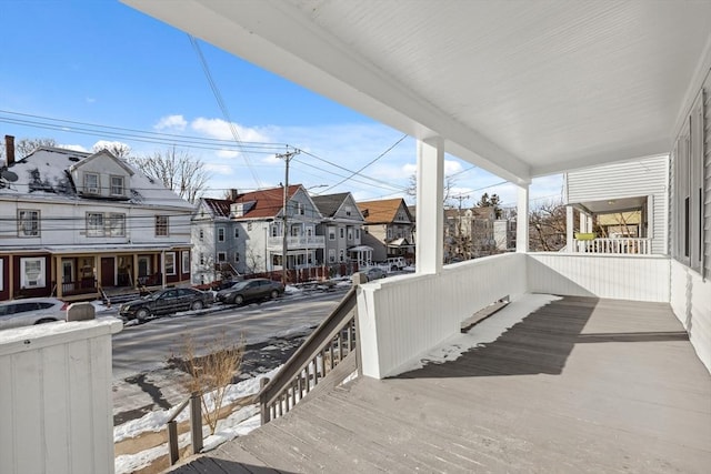 deck featuring a porch