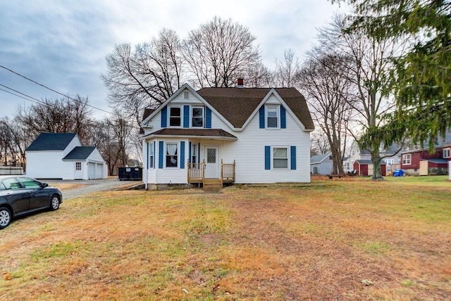 view of front of property with a front yard