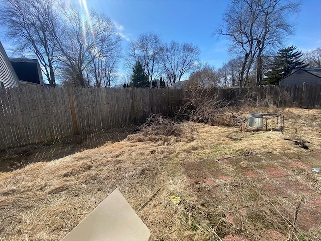 view of yard featuring fence