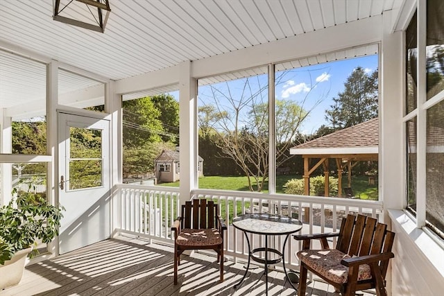 view of sunroom