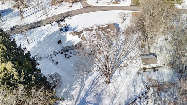 view of snowy aerial view