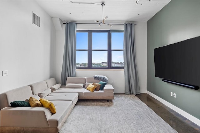 437 D St Unit 3D, Boston, MA 02210 - living area with baseboards and a chandelier