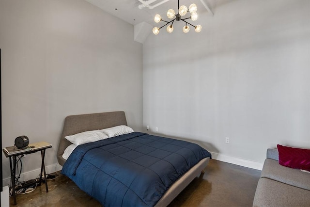 437 D St Unit 3D, Boston, MA 02210 - bedroom featuring a chandelier and baseboards