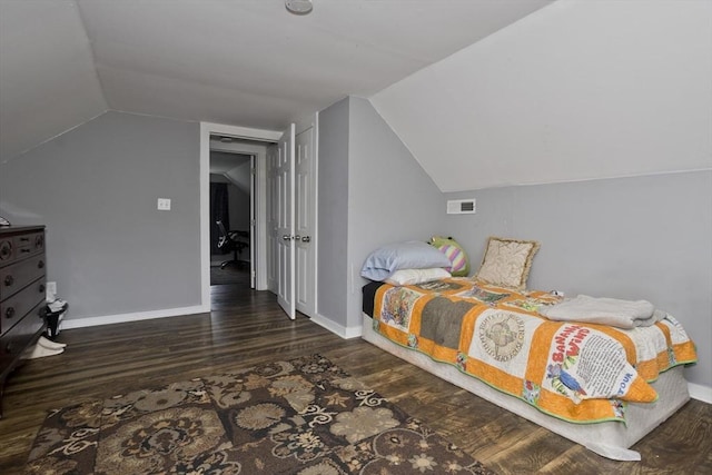 156 Powell, Springfield, MA 01118 - bedroom with wood finished floors, vaulted ceiling, and baseboards