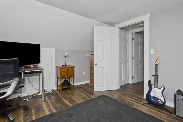 156 Powell, Springfield, MA 01118 - office with wood finished floors, baseboards, and vaulted ceiling