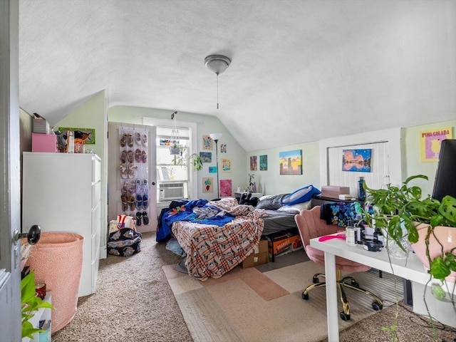 19 Tufts St, Somerville, MA 02145 - bedroom with lofted ceiling, carpet floors, and cooling unit