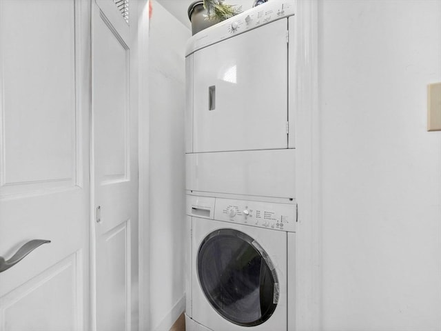19 Tufts St, Somerville, MA 02145 - washroom featuring estacked washer and dryer