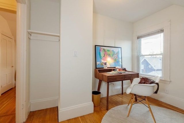 misc room with hardwood / wood-style flooring