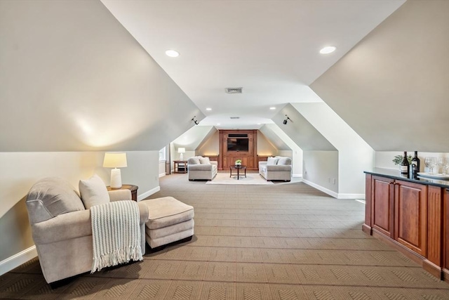 20 Hillery Rd, Leominster, MA 01453 - bonus room with baseboards, carpet, lofted ceiling, and recessed lighting