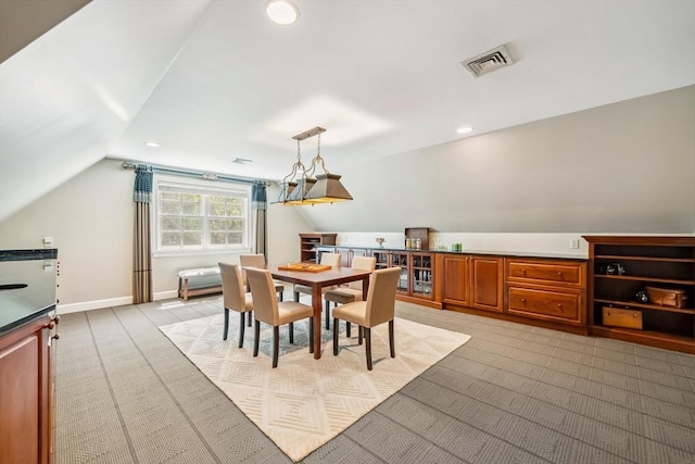 20 Hillery Rd, Leominster, MA 01453 - dining room with vaulted ceiling, light colored carpet, and baseboards