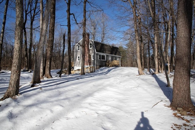 view of yard covered in snow