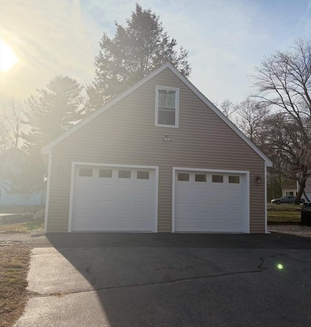 exterior space featuring a garage