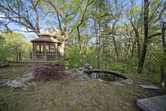 view of yard with a gazebo