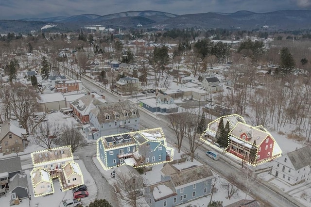 bird's eye view with a residential view and a mountain view