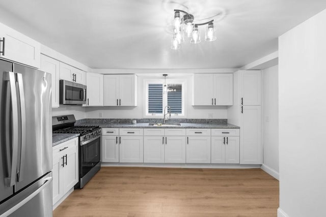 kitchen featuring white cabinets, stainless steel appliances, and sink