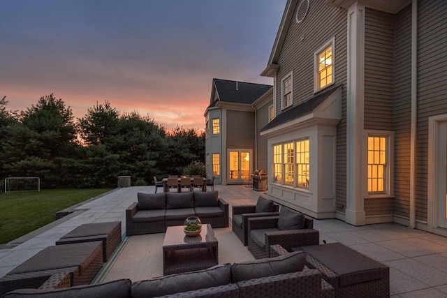 view of patio with outdoor dining space and an outdoor living space