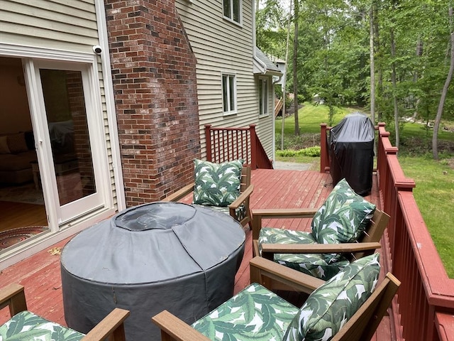 8 Tall Tree Way, Georgetown, MA 01833 - wooden deck with grilling area and view of scattered trees