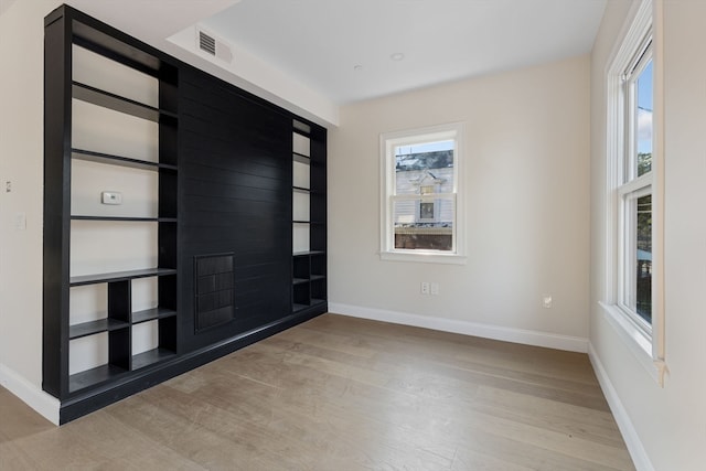 empty room featuring light wood-type flooring