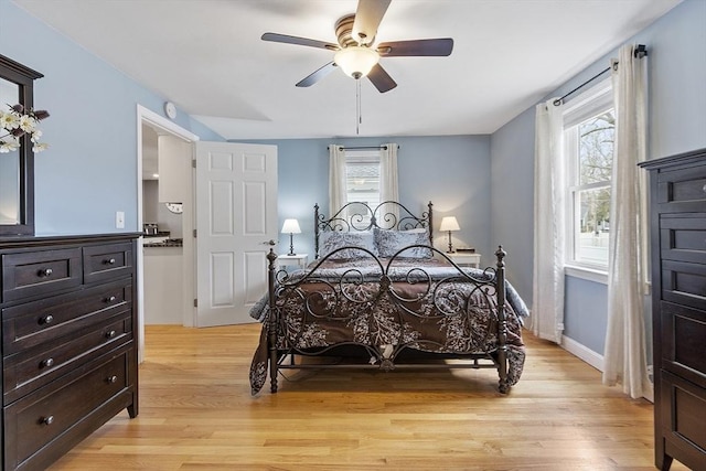 30 Millham St, Marlborough, MA 01752 - bedroom with light wood-style flooring, a ceiling fan, and baseboards