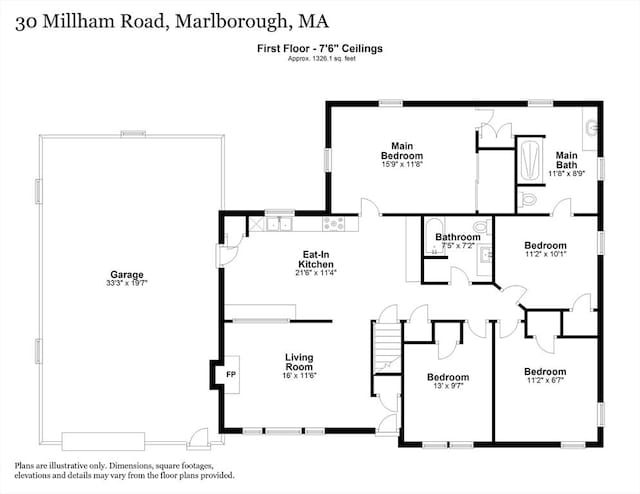 30 Millham St, Marlborough, MA 01752 - floor plan / room layout