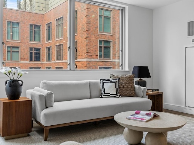 living room with baseboards