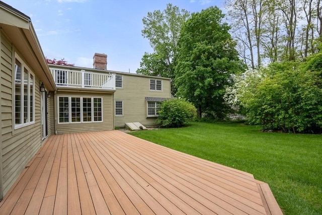 75 Haynes Rd, Sudbury, MA 01776 - wooden terrace featuring a yard