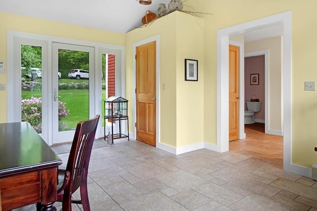 144 Worcester Rd, New Braintree, MA 01531 - dining room featuring baseboards and stone tile floors