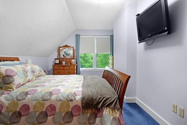 144 Worcester Rd, New Braintree, MA 01531 - carpeted bedroom featuring vaulted ceiling and baseboards