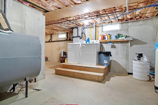 144 Worcester Rd, New Braintree, MA 01531 - basement featuring oil tank, washing machine and dryer, and electric panel