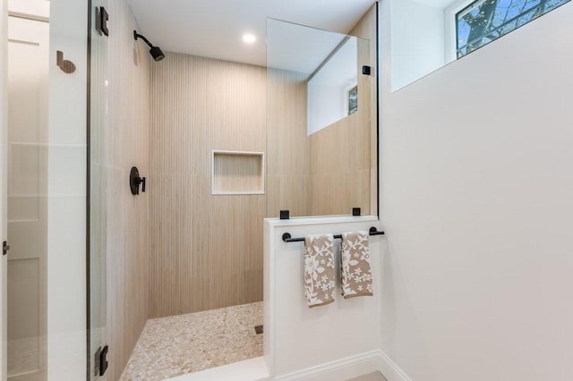 bathroom featuring a walk in shower