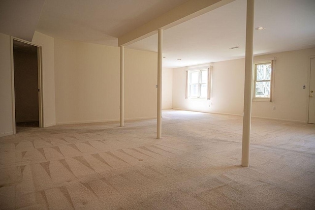 7 Brewster Ln Unit 7, Acton, MA 01720 - basement featuring baseboards, light carpet, and recessed lighting