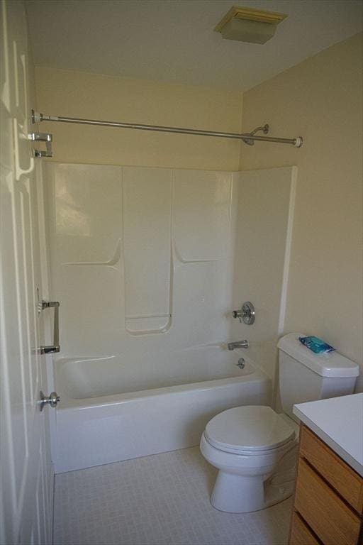 7 Brewster Ln Unit 7, Acton, MA 01720 - full bathroom with washtub / shower combination, tile patterned flooring, vanity, toilet, and visible vents