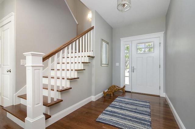 foyer featuring dark hardwood / wood-style flooring