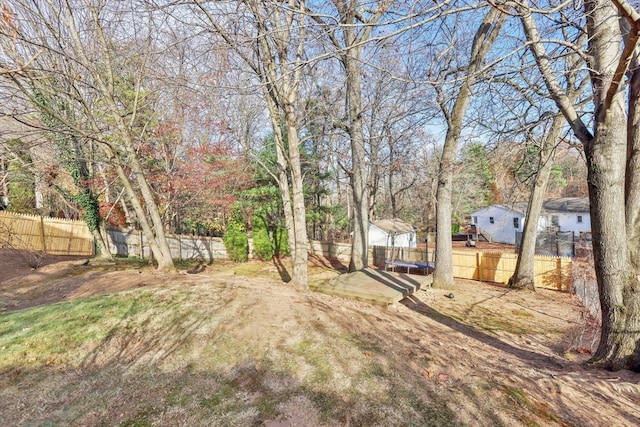 view of yard featuring a deck